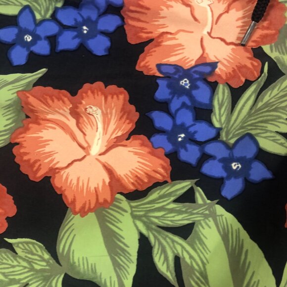 Caribbean Swimwear Black and Floral Men's Swim Trunks Shorts Large - Picture 2 of 9